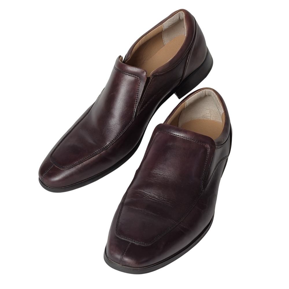 Joseph Abboud Mens Tobacco Leather Loafer Slip-On Dress Casual Shoes 12M SHARP